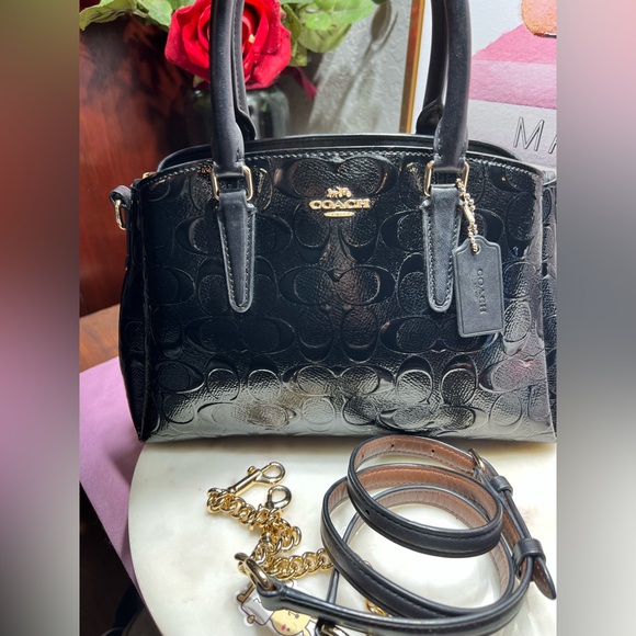 Coach Sage Carryall In Signature Leather Black Leather Handbag - Picture 11 of 14